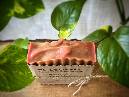 Hibiscus + Ginger Infused Botanical Soap, Fragrance Free