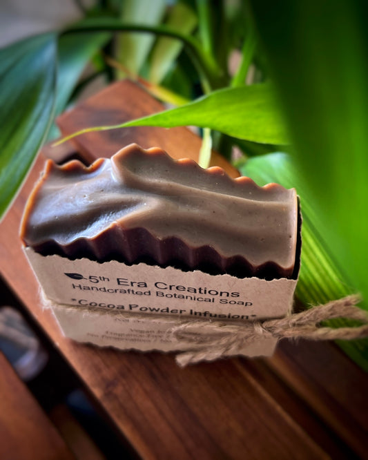 Cocoa Powder Infused Botanical Soap, Fragrance-Free